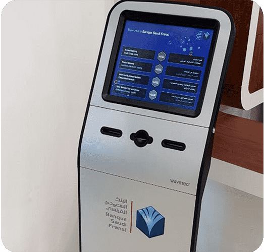 Wavetec Case Study Banque Saudi Fransi Self Service Ticketing Kiosk Image