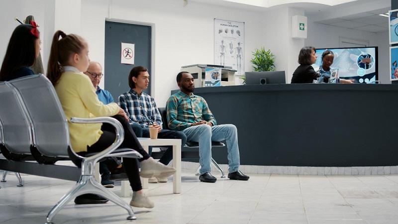 Long waiting queue at a clinic