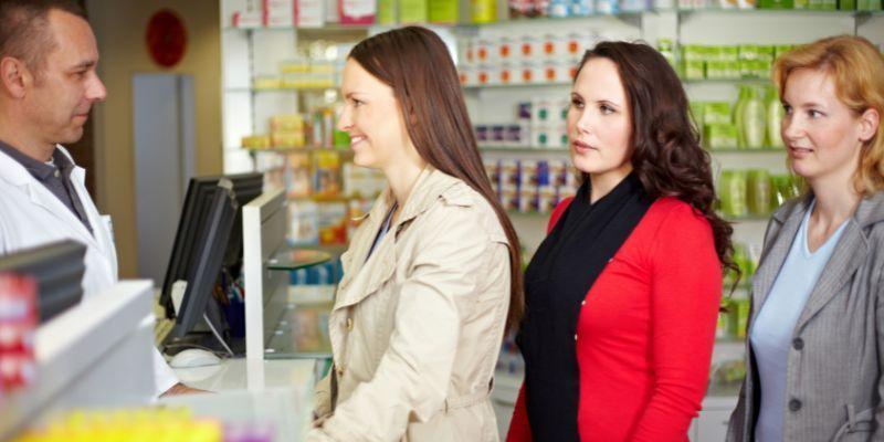 Single-line-queue-at-a-pharmacy