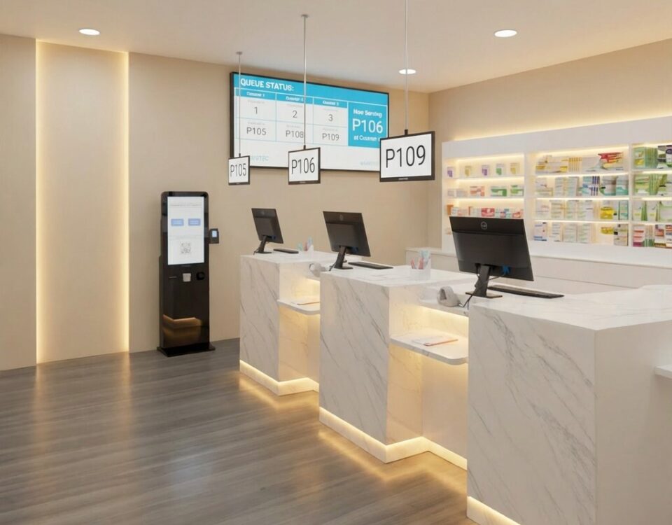 My Beautiful City, London 7 Pharmacy queuing system wavetec checkout kiosk 1