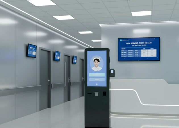 hospitals clinics queuing system checkout kiosk wavetec