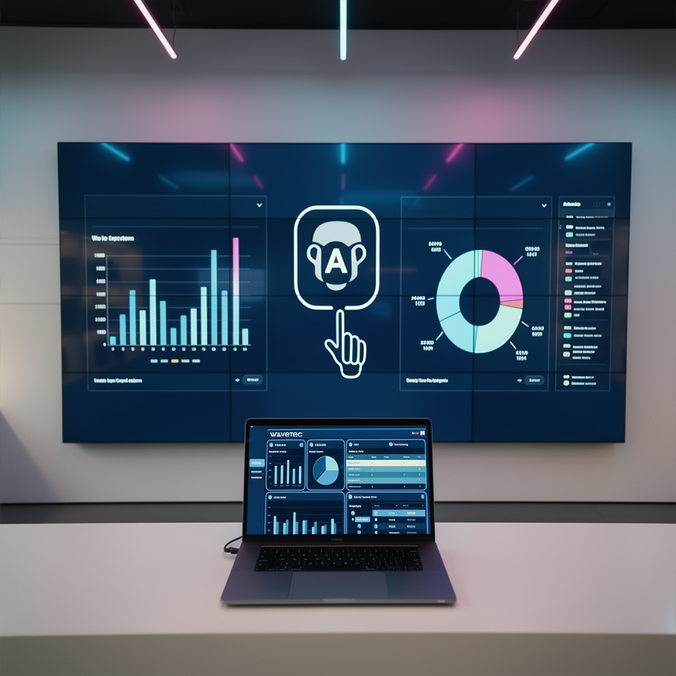 Indoor 9 Video wall solution wavetec dashboard confrence room