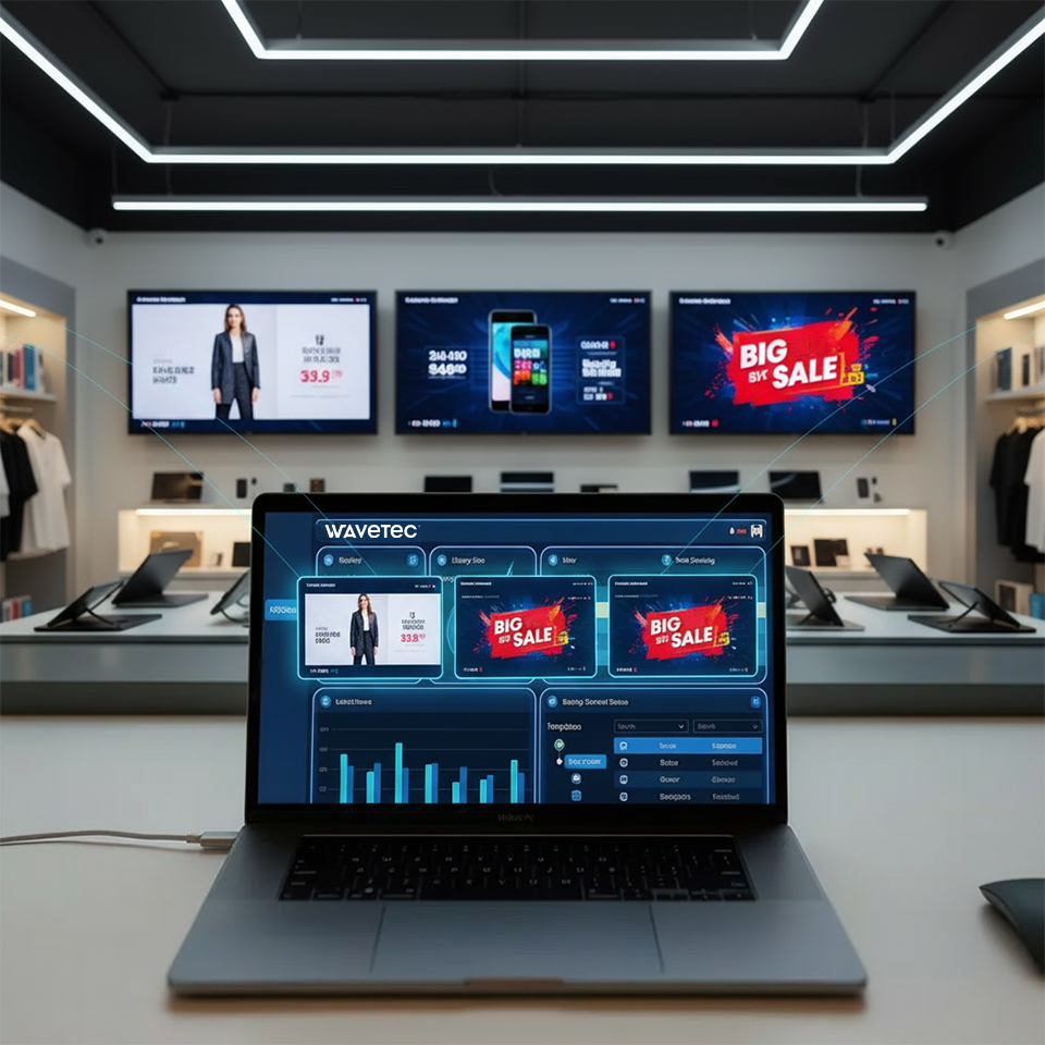 Indoor 8 Video wall solution wavetec dashboard