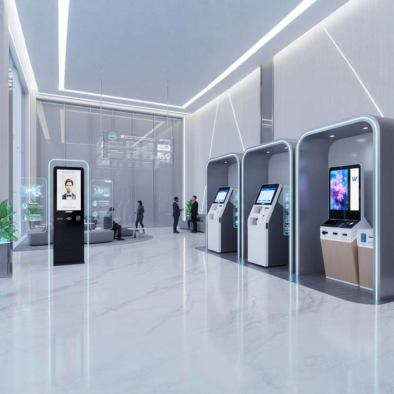 banking queue management wavetec cash deposit and card dispenser