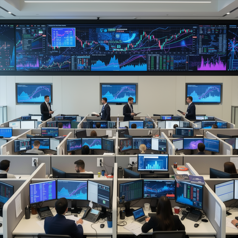 Financial Market Displays 9 information video wall 3