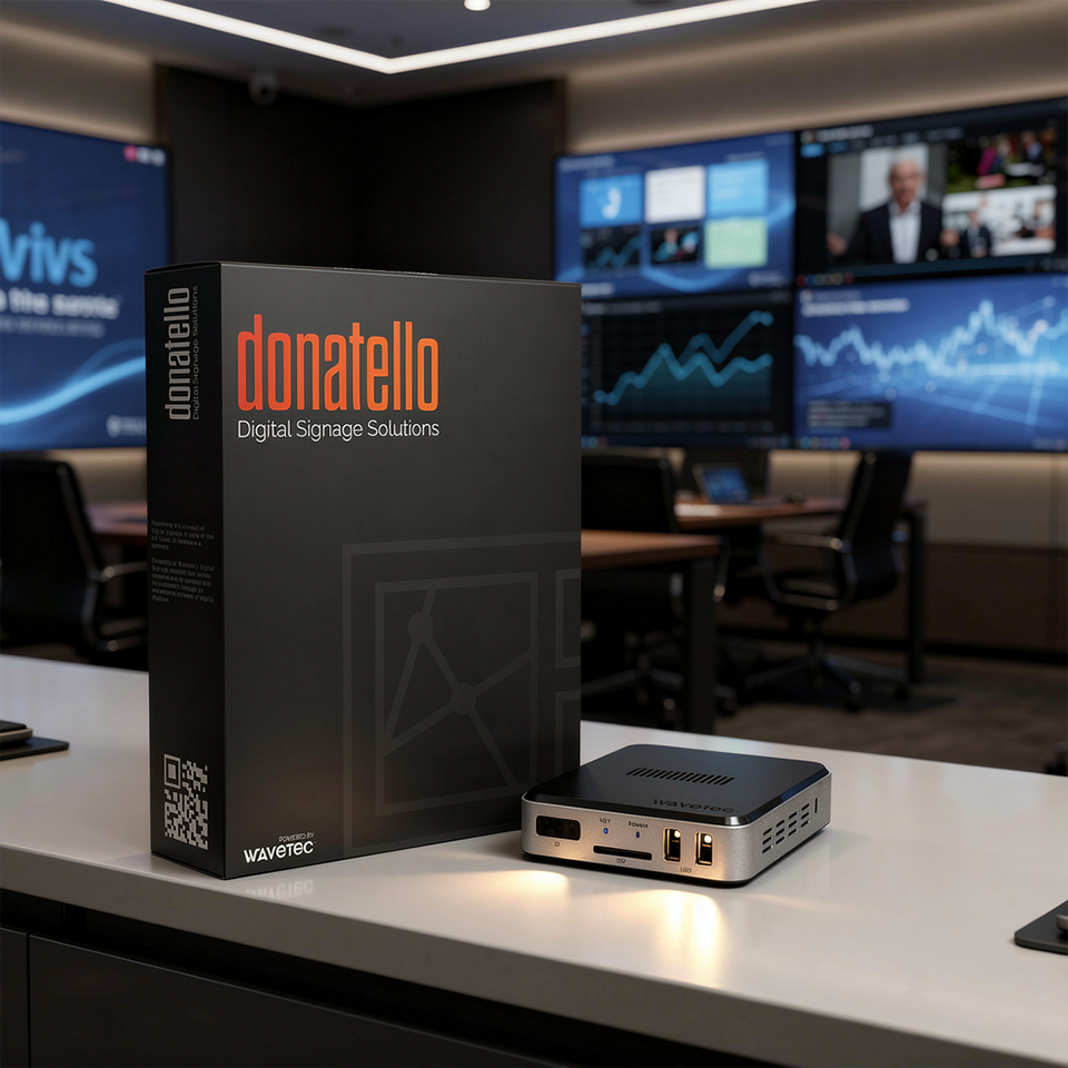 signage media player video wall wavetec 3 bank